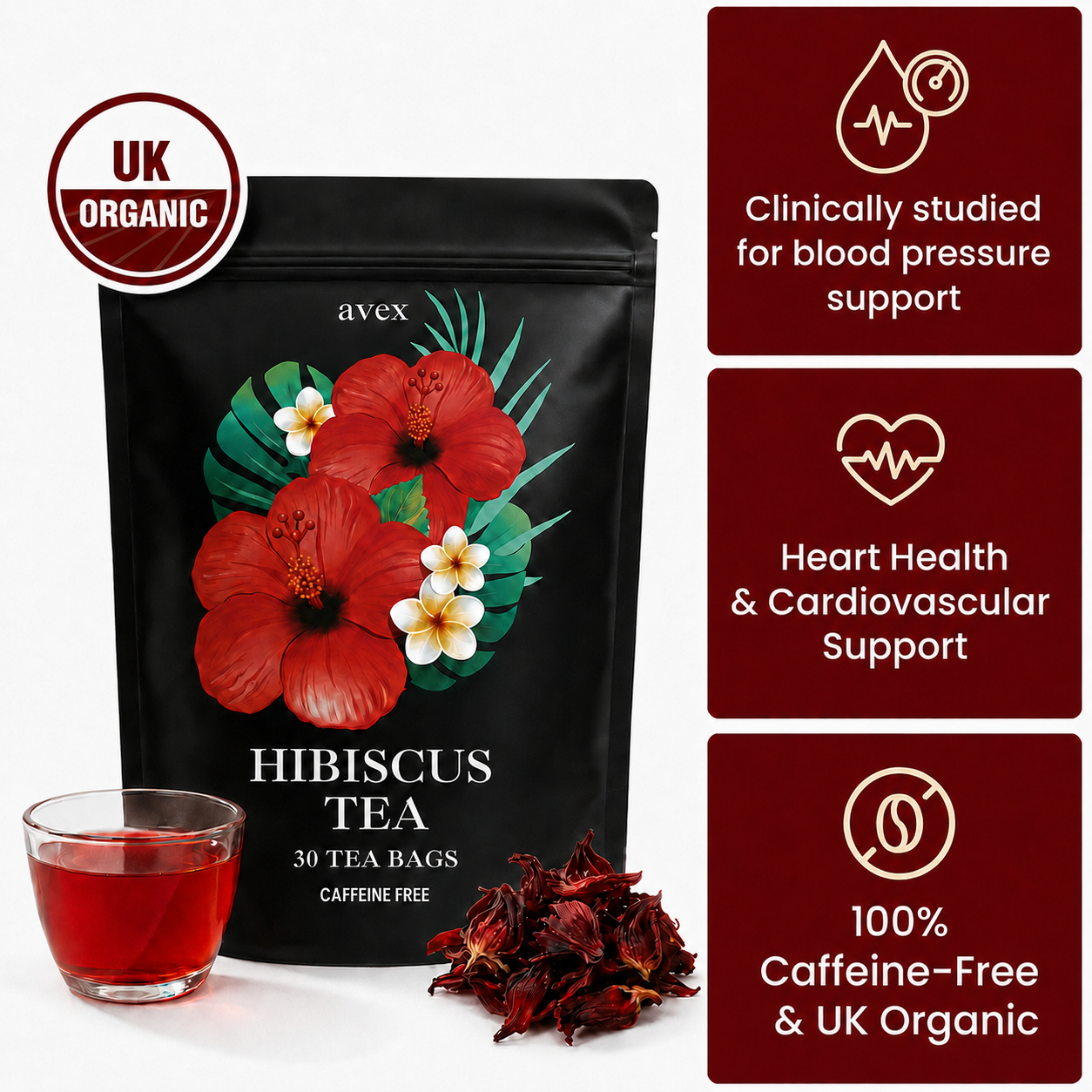 Premium Hibiscus Tea.